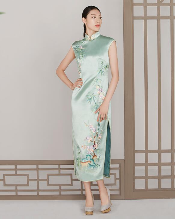 匠心啟航閱讀刺繡梅花宴會禮服中式禮服