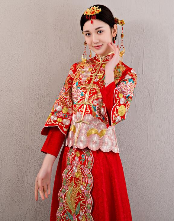 匠心啟航閱讀龍鳳褂刺繡禮服中式婚禮禮服