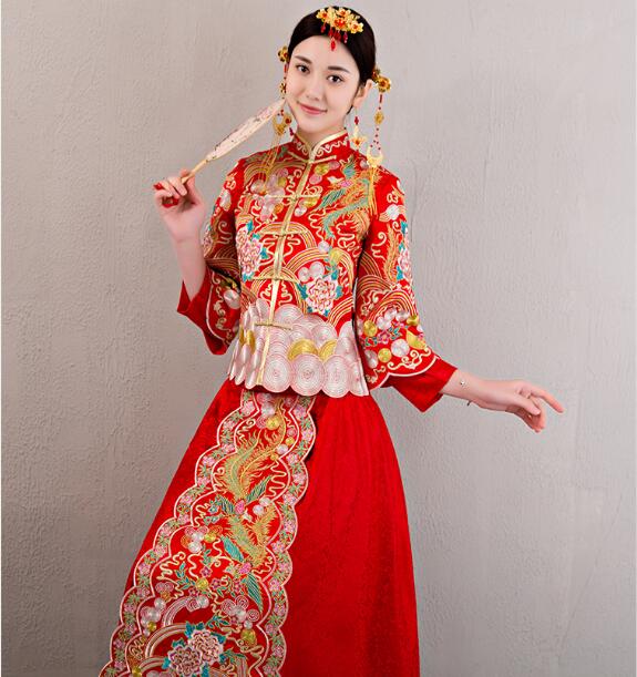 匠心啟航閱讀龍鳳褂刺繡禮服中式婚禮禮服