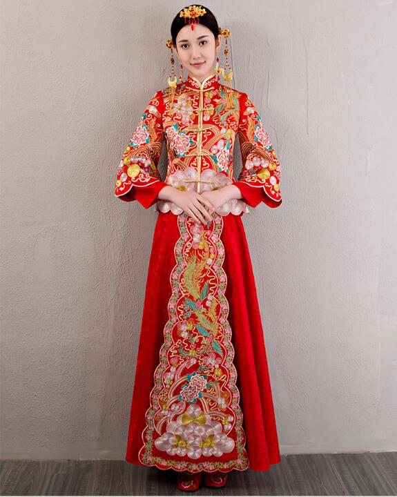 匠心啟航閱讀龍鳳褂刺繡禮服中式婚禮禮服