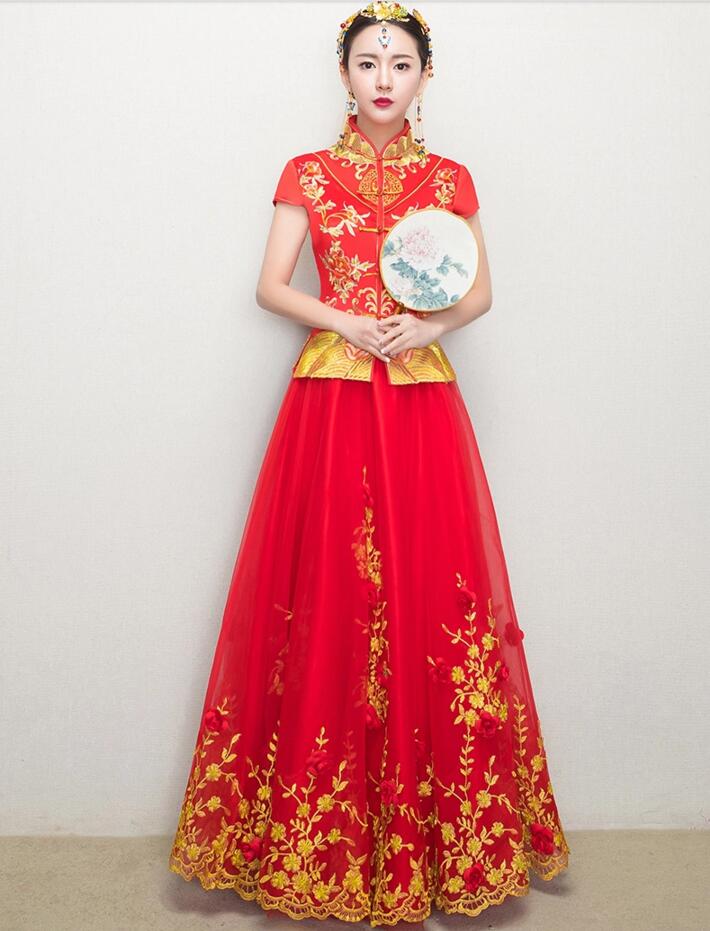 匠心啟航閱讀新娘禮服中式婚禮禮服圖片