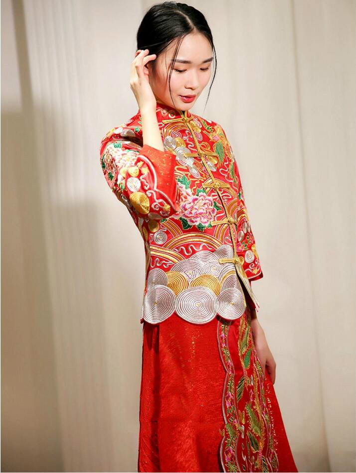 芙蓉彩鳳刺繡匠心啟航閱讀嫁衣中式禮服