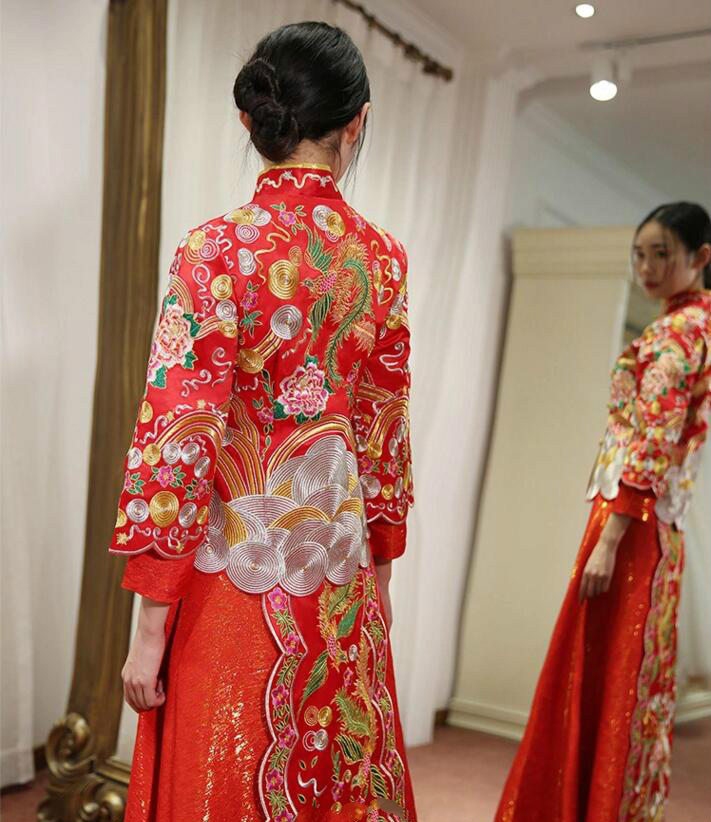 芙蓉彩鳳刺繡匠心啟航閱讀嫁衣中式禮服