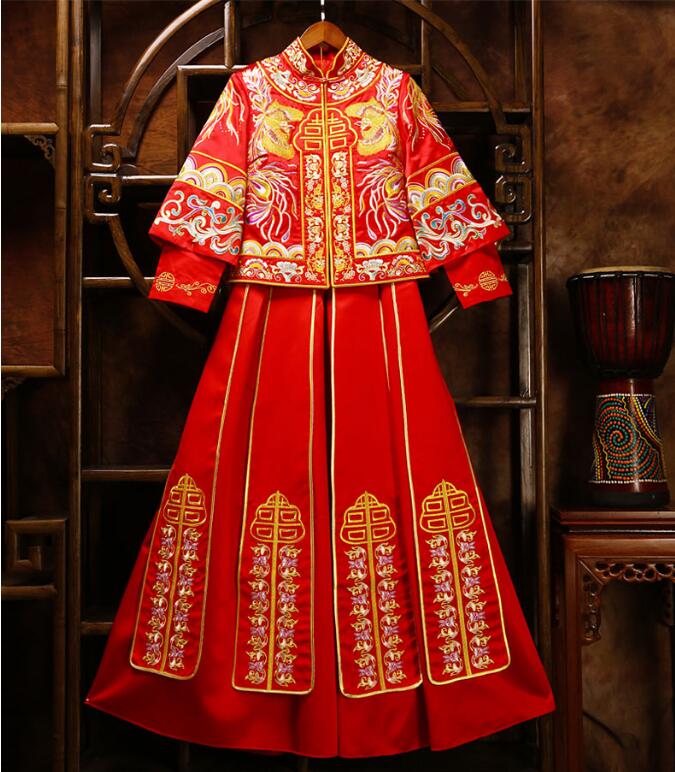 匠心啟航閱讀秀禾服刺繡裙褂中式禮服