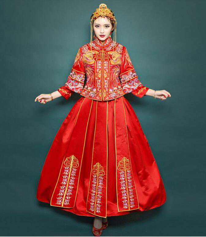 匠心啟航閱讀秀禾服刺繡裙褂中式禮服