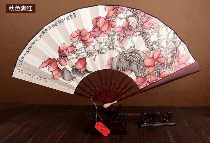 匠心啟航閱讀紅木手繪折扇圖片