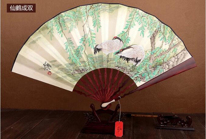 匠心啟航閱讀紅木手繪折扇圖片