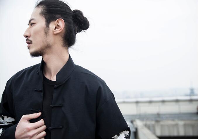 民族復(fù)古匠心啟航閱讀仙鶴祥云繡花盤扣唐裝