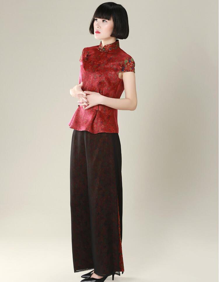 復古立領盤扣女士唐裝圖片