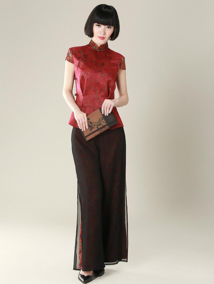 復古立領盤扣女士唐裝圖片