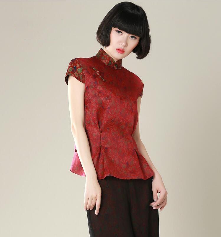 復古立領盤扣女士唐裝圖片