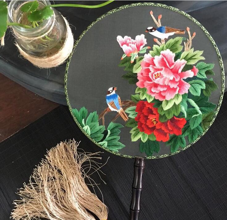 雙面蘇繡真絲小團扇