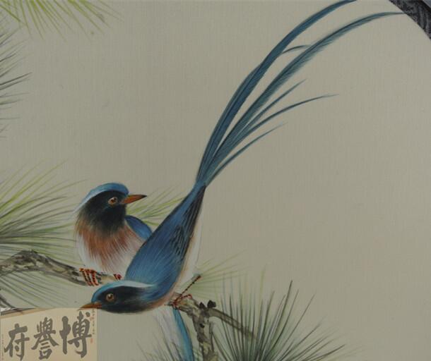 真絲雙面工筆手繪團扇“清雅蘭花”