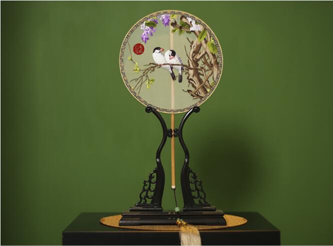 匠心啟航閱讀蘇繡真絲扇