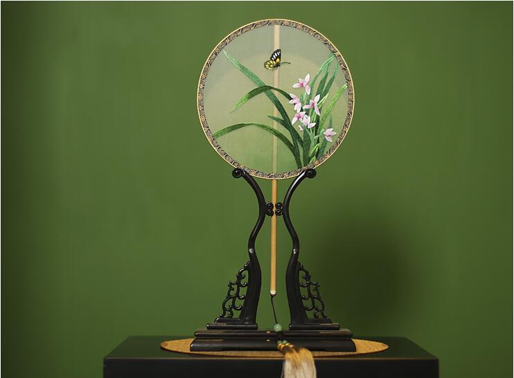 匠心啟航閱讀手工刺繡真絲團(tuán)扇