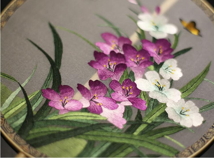 匠心啟航閱讀刺繡真絲團(tuán)扇