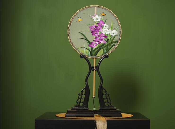 匠心啟航閱讀刺繡真絲團(tuán)扇