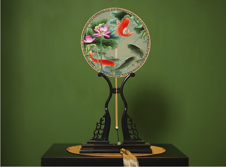 匠心啟航閱讀刺繡真絲團(tuán)扇