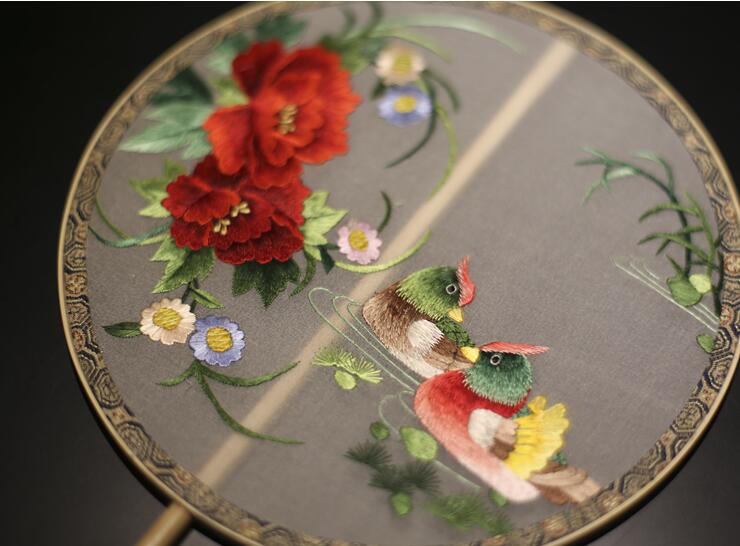 匠心啟航閱讀刺繡真絲宮扇