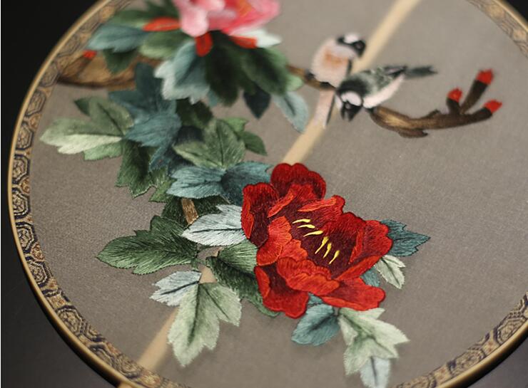 匠心啟航閱讀刺繡真絲宮扇