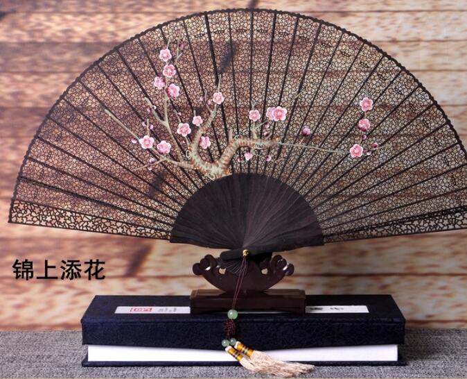 匠心啟航閱讀烏木扇雕刻拉花折扇