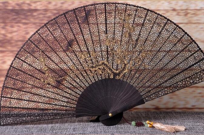 匠心啟航閱讀烏木扇雕刻拉花折扇