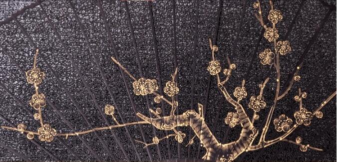 匠心啟航閱讀烏木扇雕刻拉花折扇