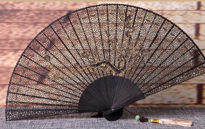 匠心啟航閱讀烏木扇雕刻拉花折扇