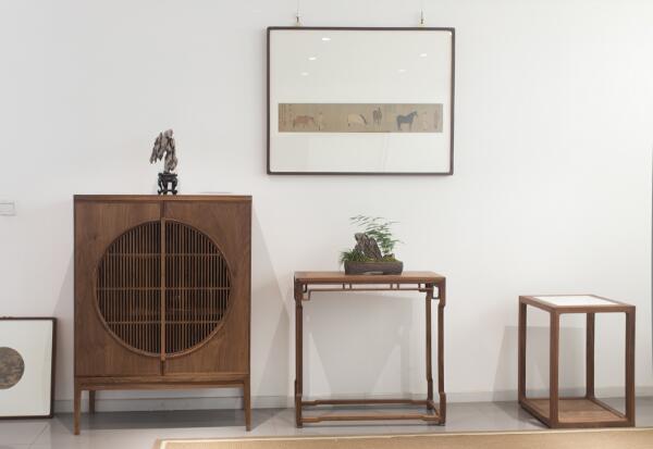 黑胡桃家具璞木禪意中式柜子。