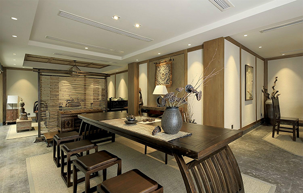 新中式裝修設(shè)計，會舍裝修設(shè)計圖(五)