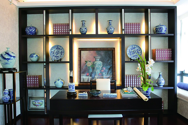 新中式別墅裝修設(shè)計(jì)，愛上青花瓷