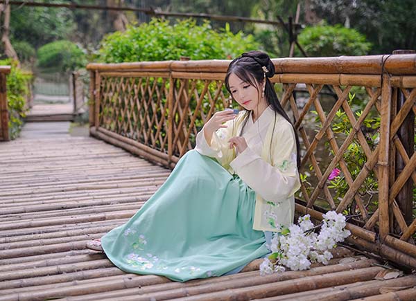 漢服  繡花交領齊腰襦裙