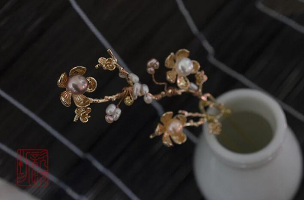 梅梢晚晴雙股簪，匠心啟航閱讀發(fā)飾發(fā)簪