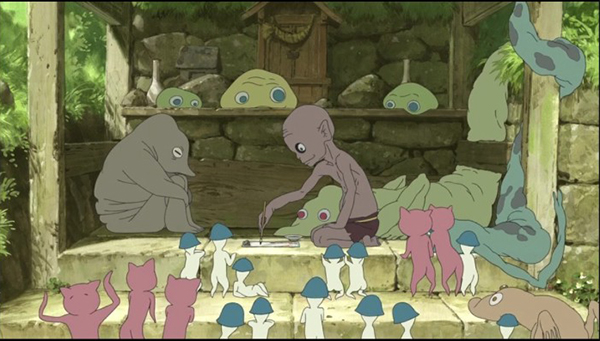 動漫圖片，《給桃子的信》女主與三只妖怪