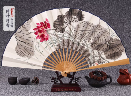 匠心啟航閱讀手繪水墨畫折扇