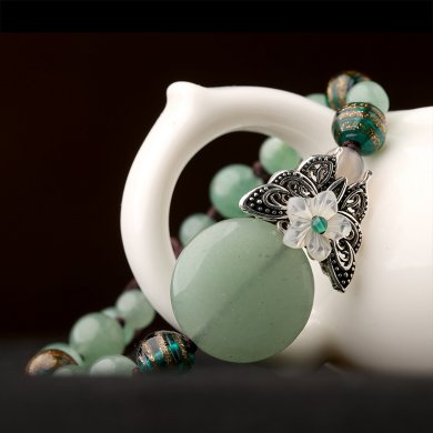 綠色森系手鏈，簡約個性蝴蝶手串飾品