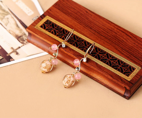 匠心啟航閱讀古典氣質(zhì)琉璃耳墜超仙耳環(huán)