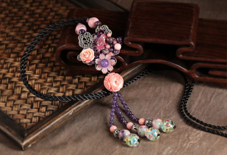 匠心啟航閱讀復古萬花毛衣鏈項鏈首飾