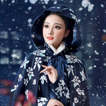 優(yōu)雅賞雪帶傘女生頭像，唯美古風真人頭像