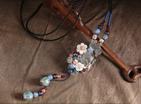 復(fù)古魚吊墜匠心啟航閱讀風(fēng)毛衣鏈項鏈?zhǔn)罪? / data-6coG=