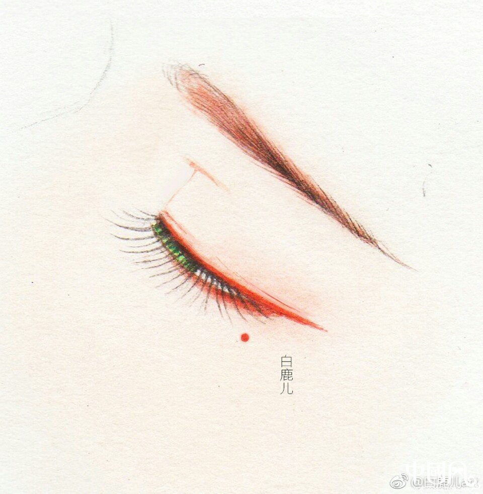 閉眼女子眉眼繪畫圖集，唯美眼睛古風(fēng)圖片