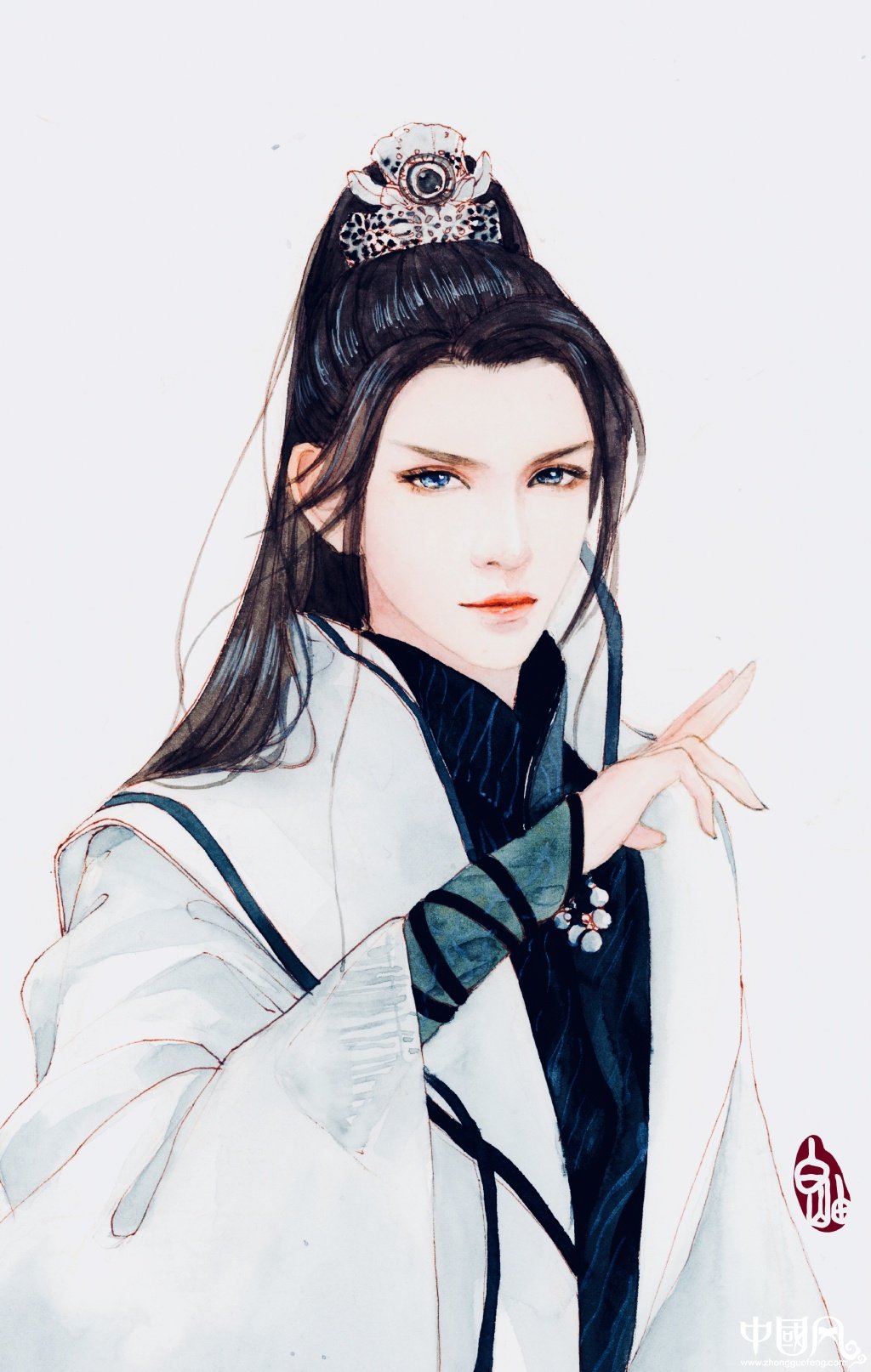 超詳細(xì)古風(fēng)美男上色步驟圖，可收藏做臨摹圖集