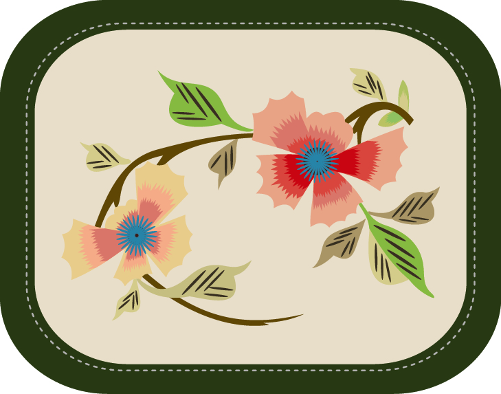 中國傳統(tǒng)刺繡圖案花卉系列五，矢量素材