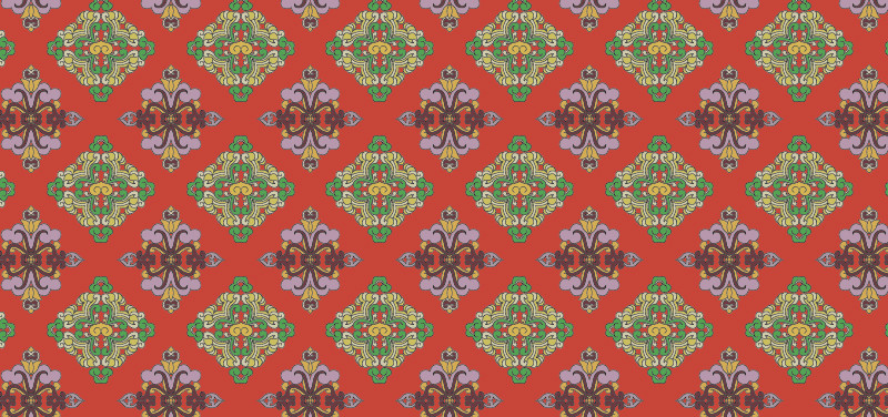 中國傳統(tǒng)織錦圖案與配色六，矢量素材AI圖片