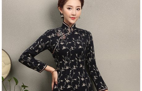 芊枝織花旗袍，復古民族風旗袍裙