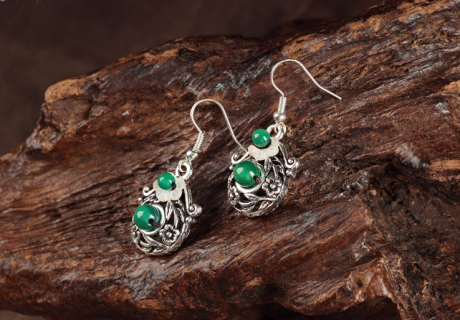 清新花朵耳墜復(fù)古匠心啟航閱讀耳環(huán)首飾