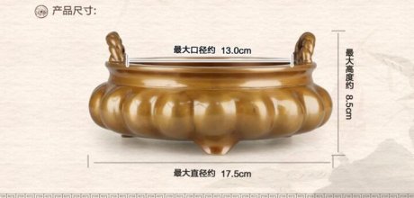 純銅香爐，索耳橘囊爐精銅香爐