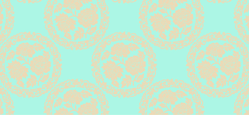 中國(guó)傳統(tǒng)織錦牡丹圖案與配色，矢量素材AI圖片