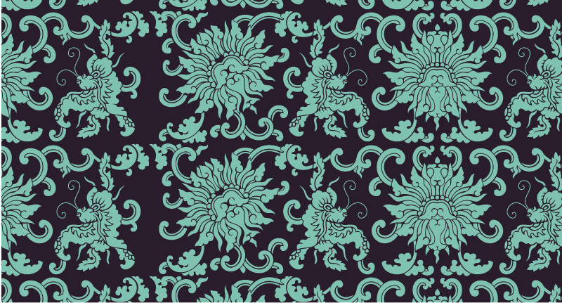 中國傳統(tǒng)彼岸花圖案與配色，矢量素材AI圖片