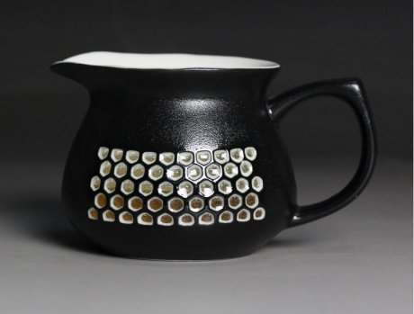 黑白蜂巢茶海，簡(jiǎn)約粗陶功夫茶具